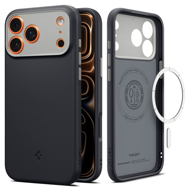 Spigen Nano Pop Mag MagSafe - Dėklas, skirtas iPhone 17 Pro Max (Juodasis sezamas)