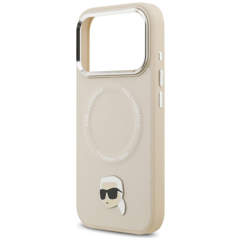 Karl Lagerfeld Karl Pin MagSafe - Dėklas iPhone 17 Pro Max (smėlio spalvos)