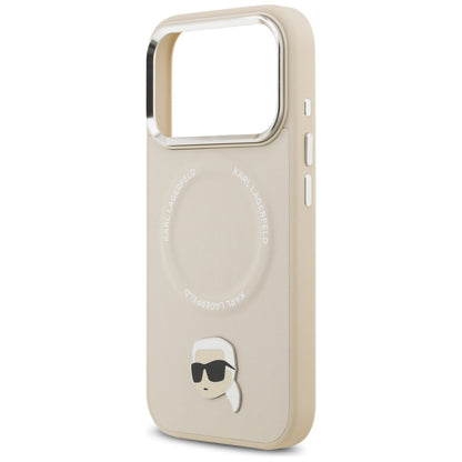 Karl Lagerfeld Karl Pin MagSafe - Dėklas iPhone 17 Pro Max (smėlio spalvos)