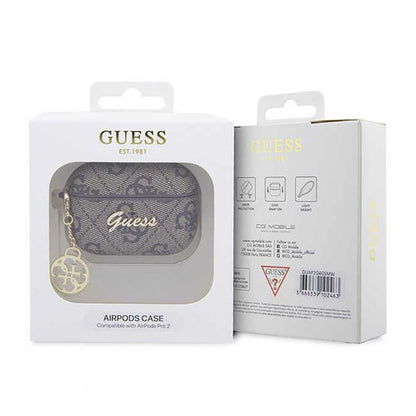 Guess 4G Charm kolekcija - Dėklas Apple AirPods Pro 2 (Rudos)