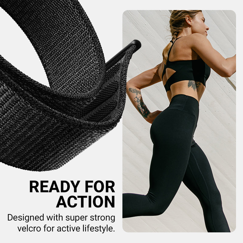 Crong Nailono sportinė apyrankė, skirta Apple Watch 38/40/41/42 mm (Atlantinis žalias)