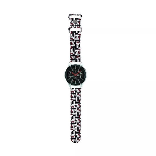 Hello Kitty silikoninės galvos ir juostelės – universalus 22 mm išmaniojo laikrodžio dirželis (juodas)