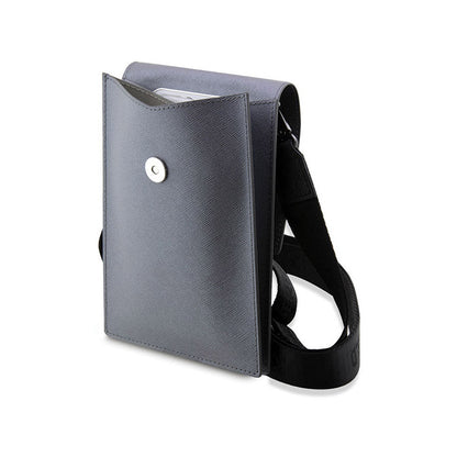 Karl Lagerfeld Saffiano NFT Karl & Choupette - Krepšys išmaniajam telefonui ir priedams (sidabrinis)