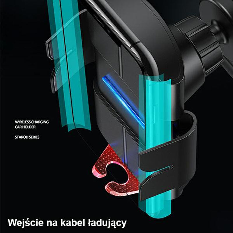 USAMS US-CD133 - Automobilio laikiklis su 10W belaidžiu įkrovimu (juodas)