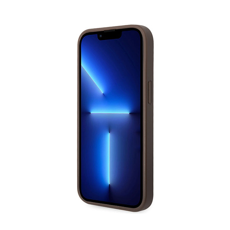 Guess 4G Metal Gold Logo – iPhone 15 Plus dėklas (rudas)