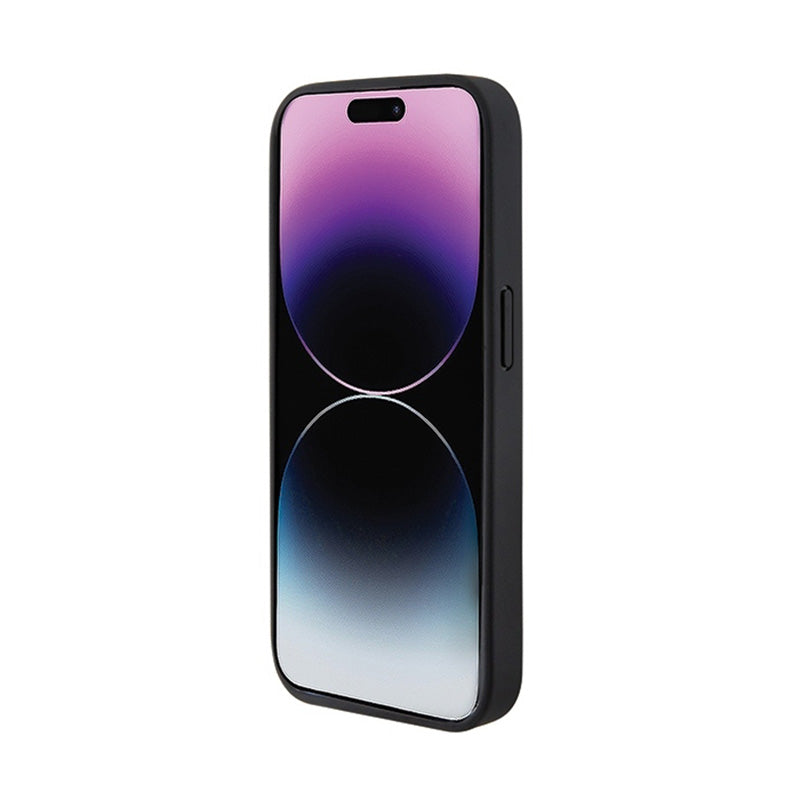 BMW Quilted Tricolor MagSafe – dėklas iPhone 15 Pro (juodas)