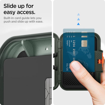 Spigen Lock Fit MagSafe – magnetinė piniginė (kariška žalia)