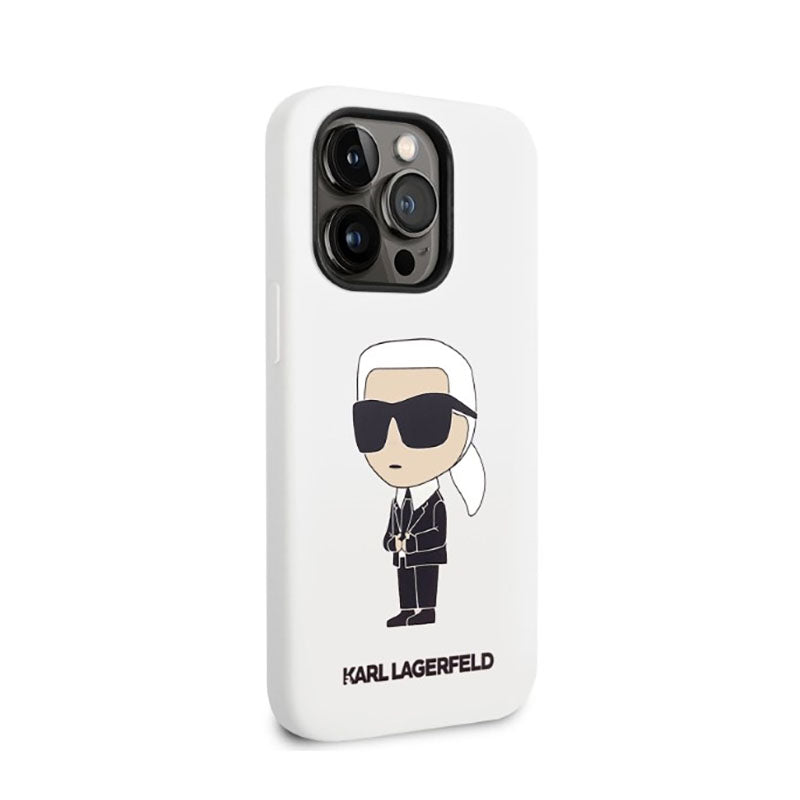 Karl Lagerfeld Silicone NFT Ikonik – dėklas, skirtas iPhone 14 Pro Max (baltas)