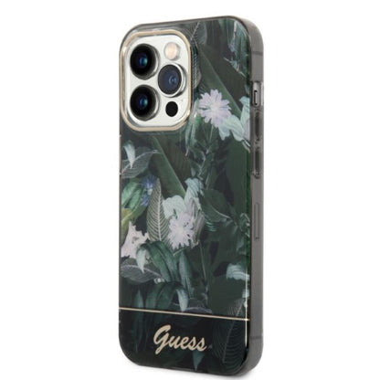 Guess Jungle dėklas – dėklas iPhone 14 Pro (žalias)