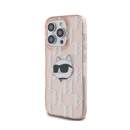 Karl Lagerfeld IML Choupette Head & Monogram – iPhone 13 Pro dėklas (rožinis)