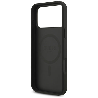 Guess 4G Circle Classic Logo MagSafe – Dėklas iPhone 17 Pro Max (Juodas)