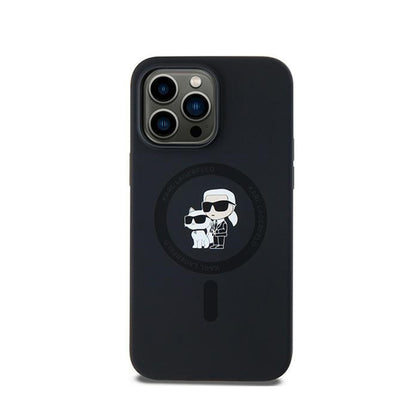 Karl Lagerfeld Silicone Karl & Choupette MagSafe – dėklas, skirtas „iPhone 14 Pro“ (juodas)