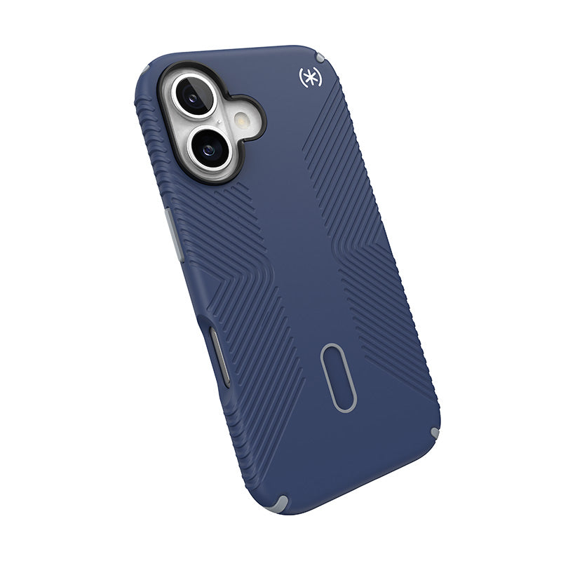 Speck Presidio2 Grip ClickLock & MagSafe – dėklas skirtas iPhone 16 (Coastal Blue / Dust Grey / White)