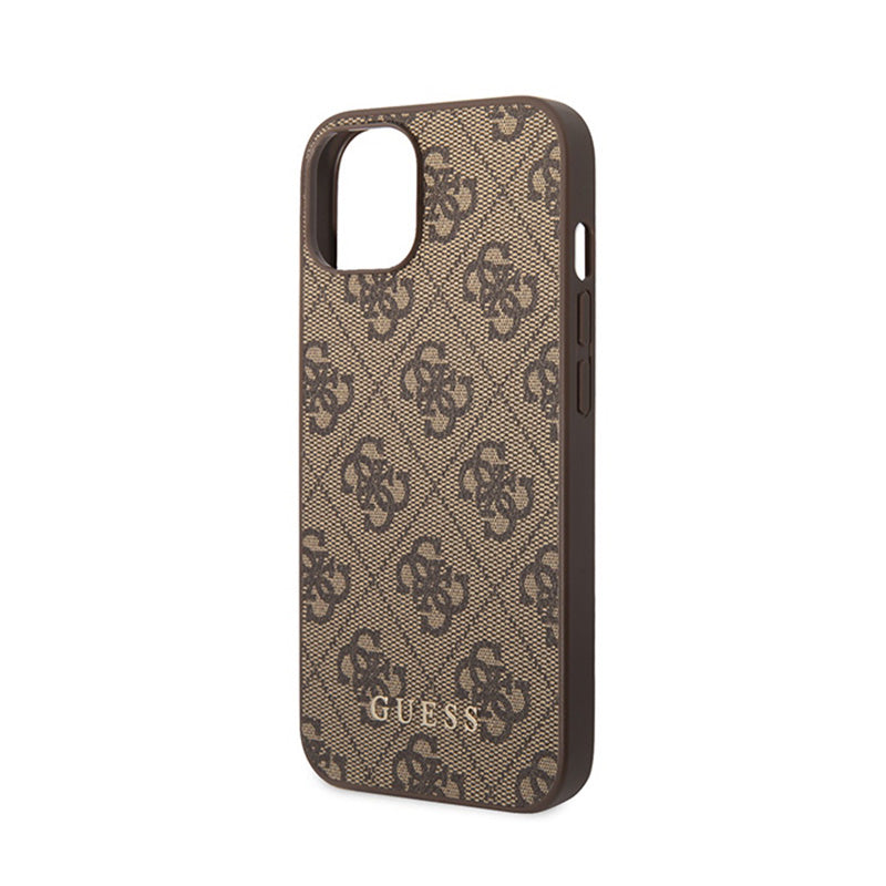 Guess 4G Metal Gold Logo – iPhone 15 Plus dėklas (rudas)