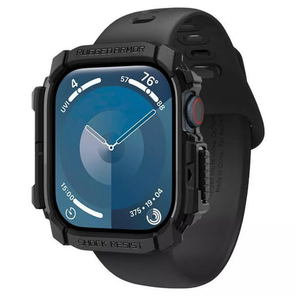 Spigen Rugged Armor – dėklas, skirtas „Apple Watch 10 42 mm“ (matinė juoda)