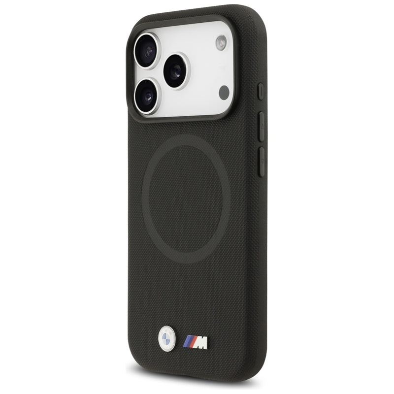 BMW M FW metalinis logotipas MagSafe - dėklas iPhone 17 Pro (juodas)