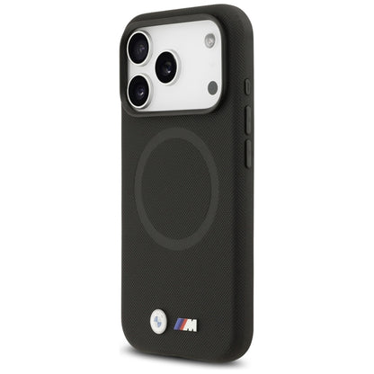 BMW M FW metalinis logotipas MagSafe - dėklas iPhone 17 Pro (juodas)