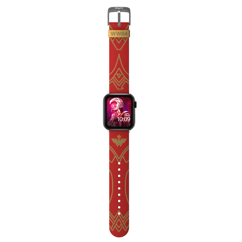 DC Comics – apyrankė, skirta „Apple Watch“ 38/40/41/42/44/45/49 mm (Nuostabioji Moteris 1984: Karmazino spalvos šarvai)