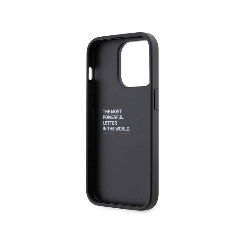 BMW Grip Stand Hot Stamp – dėklas, skirtas „iPhone 14 Pro“ (juodas)