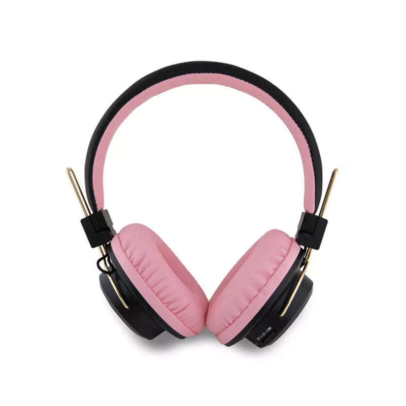 „Hello Kitty“ metalinio logotipo apvalios formos – belaidės „Bluetooth“ ausinės V5.3 (rožinės spalvos)