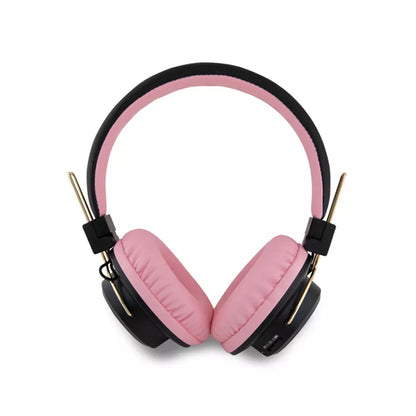 „Hello Kitty“ metalinio logotipo apvalios formos – belaidės „Bluetooth“ ausinės V5.3 (rožinės spalvos)