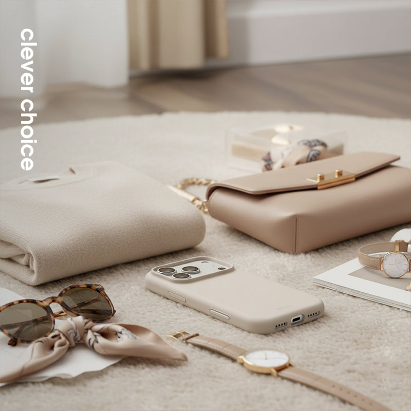 Crong Spalvotas magnetinis dėklas MagSafe iPhone 17 Pro (akmens smėlio)
