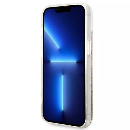 Guess Liquid Glitter Paisley – „iPhone 14 Plus“ dėklas (auksinis)