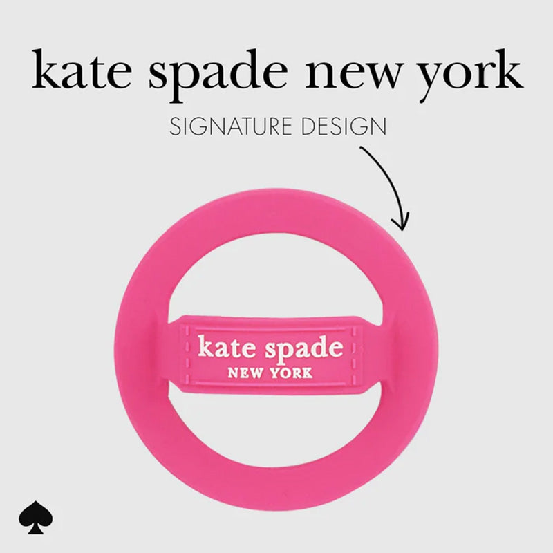 Kate Spade New York magnetinis žiedinis laikiklis – MagSafe pirštų laikiklis (Pom Pom Pink)