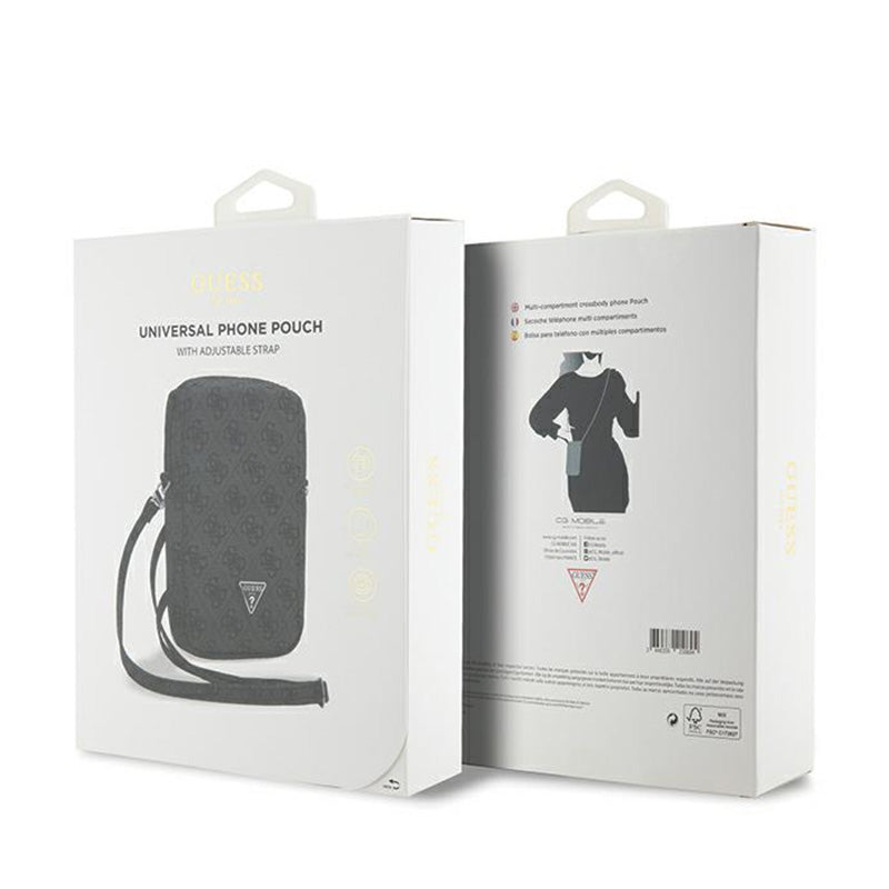 Guess Zip 4G Triangle – telefono krepšys (juodas)