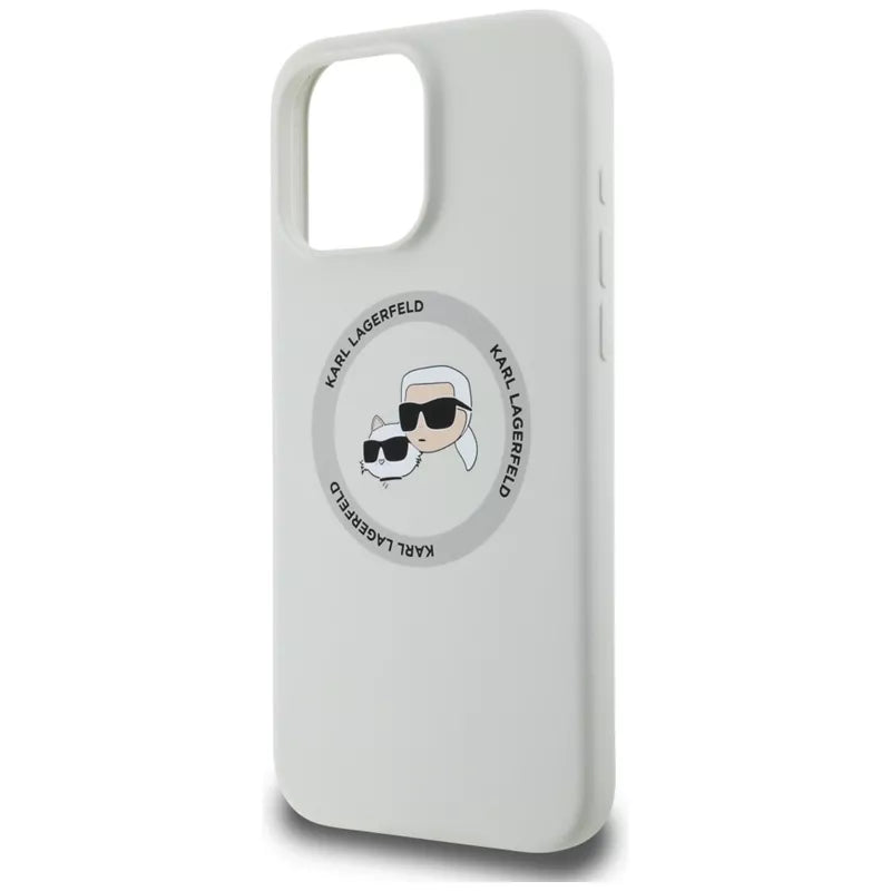 Karl Lagerfeld Silicone Double Heads And Circle MagSafe – „iPhone 16 Pro“ dėklas (smėlio spalvos)