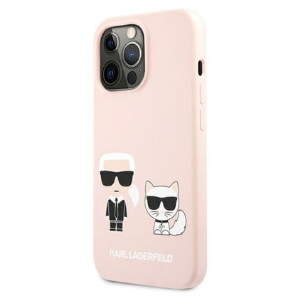 Karl Lagerfeld Silicone Karl & Choupette – dėklas, skirtas iPhone 13 Pro (rožinis)
