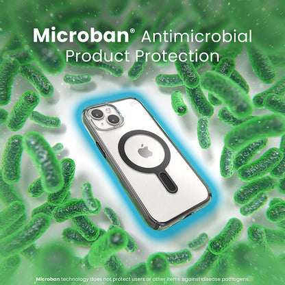 Speck Presidio Perfect-Clear ClickLock & Magsafe - Dėklas, skirtas iPhone 16e / iPhone 15 / iPhone 14 / iPhone 13 (Skaidrus / Matinė juoda / Šiferio pilka)