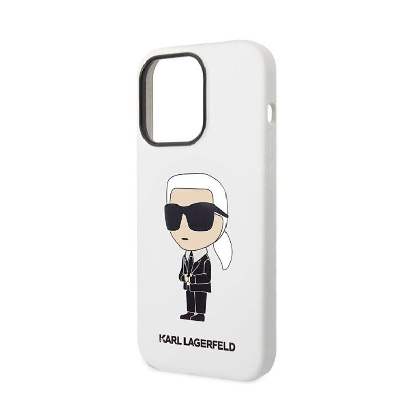 Karl Lagerfeld Silicone NFT Ikonik – dėklas, skirtas iPhone 14 Pro Max (baltas)