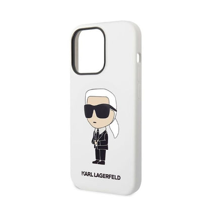Karl Lagerfeld Silicone NFT Ikonik – dėklas, skirtas iPhone 14 Pro Max (baltas)