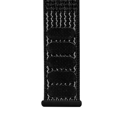 Crong Nylon Reflex – Sportinis dirželis, skirtas Apple Watch 38/40/41/42 mm (juodas)
