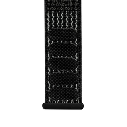 Crong Nylon Reflex – Sportinis dirželis, skirtas Apple Watch 38/40/41/42 mm (juodas)