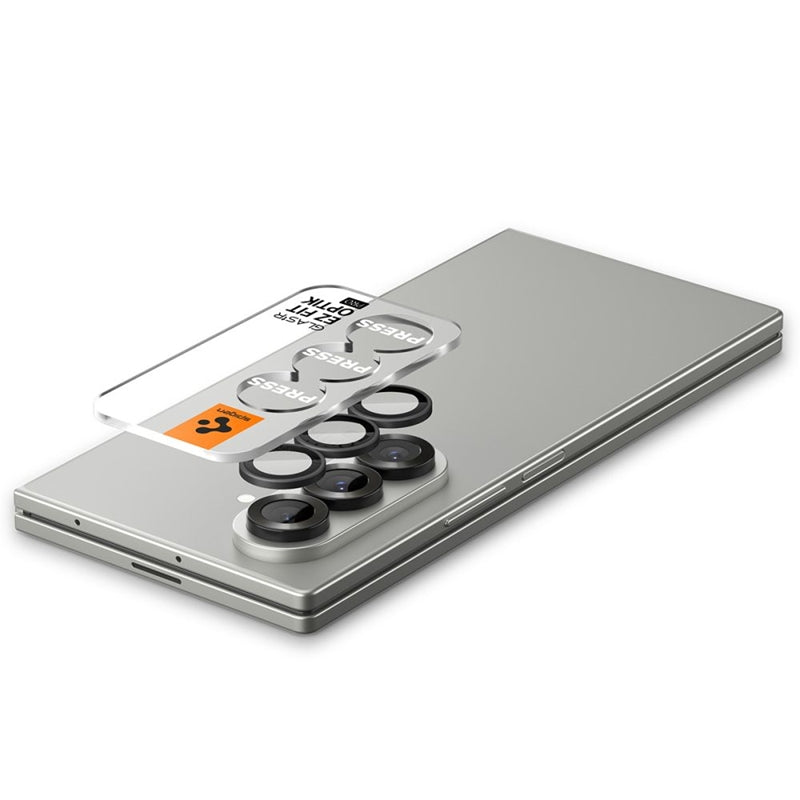 Spigen Optik Pro HD GLAS.TR EZ Fit fotoaparato apsauga 2 vnt. – lęšių apsauga, skirta „Samsung Galaxy Z Fold 7“ (2 vnt.) (juoda)
