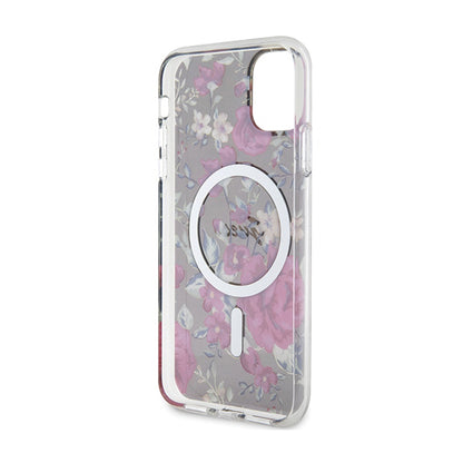 Guess Flower MagSafe – dėklas iPhone 11 (žalias)
