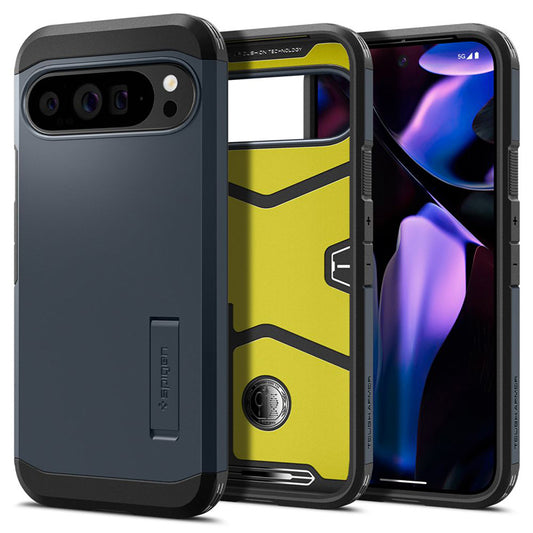 Spigen Tough Armor – dėklas, skirtas „Google Pixel 9 Pro XL“ (Metalo pilkumo)
