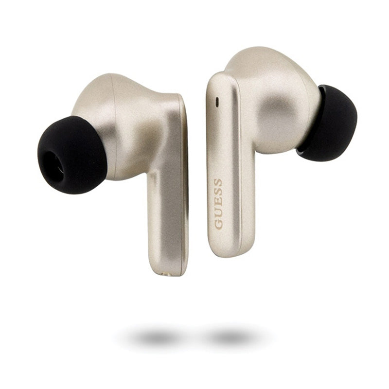 Guess True Wireless Classic EST BT5.3 – TWS ausinės + įkrovimo dėklas (aukso spalvos)