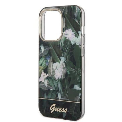 Guess Jungle dėklas – dėklas iPhone 14 Pro (žalias)