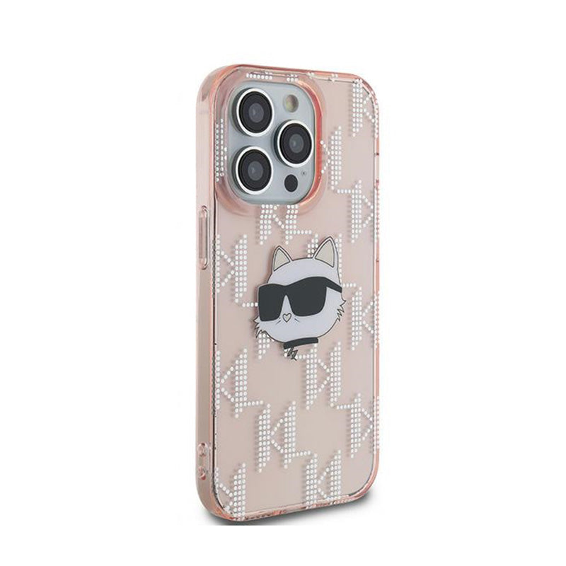 Karl Lagerfeld IML Choupette Head & Monogram – iPhone 13 Pro dėklas (rožinis)