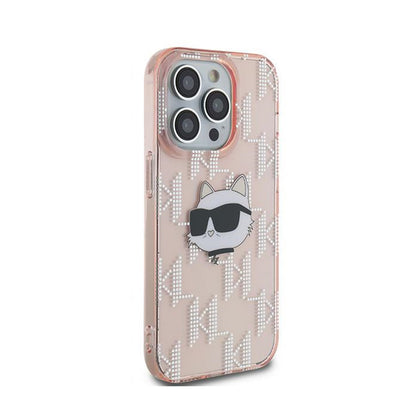 Karl Lagerfeld IML Choupette Head & Monogram – iPhone 13 Pro dėklas (rožinis)