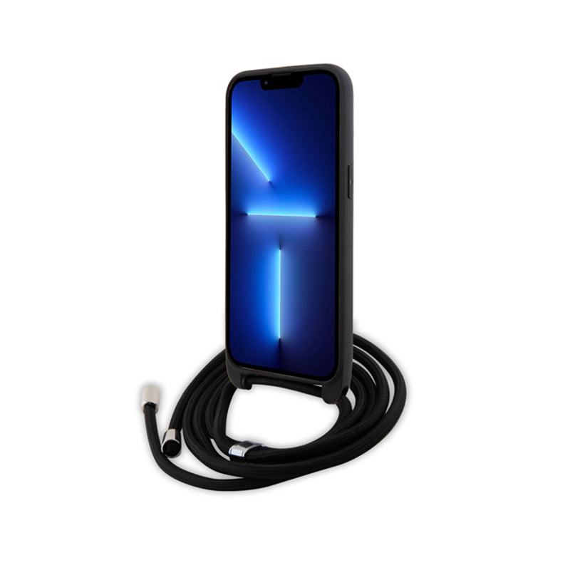 Karl Lagerfeld Crossbody Saffiano Metal Pin Karl & Choupette – dėklas, skirtas „iPhone 15 Pro Max“ (juodas)