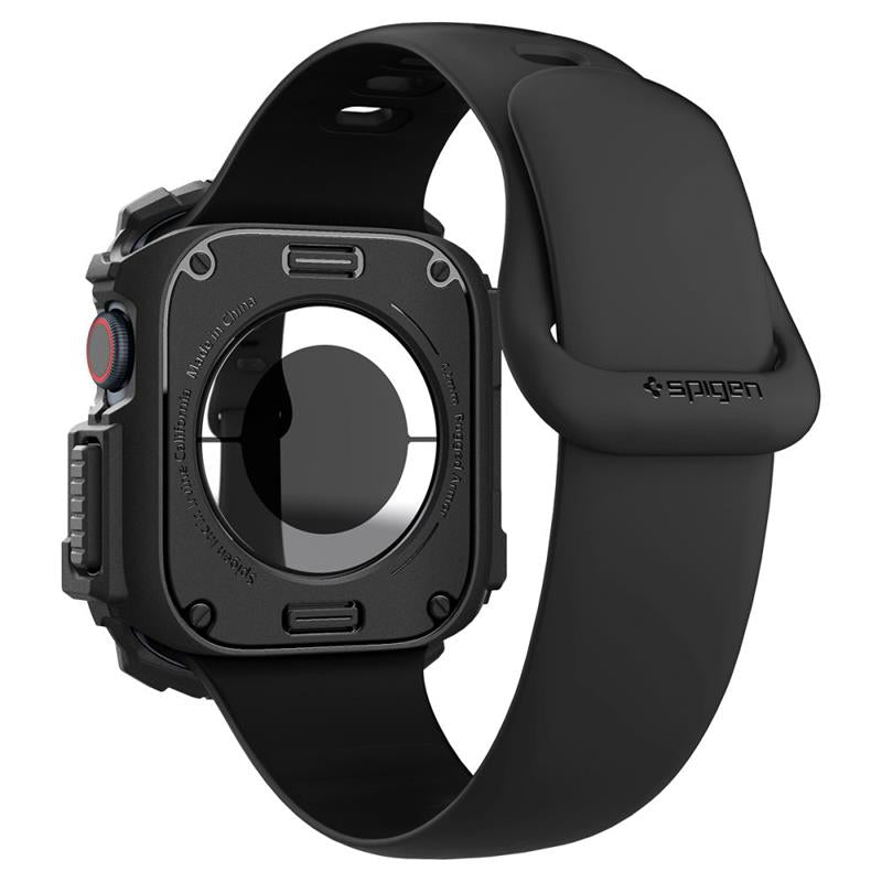Spigen Rugged Armor – dėklas, skirtas „Apple Watch 10 42 mm“ (matinė juoda)