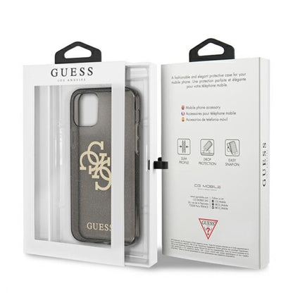 Guess Glitter 4G Big Logo – dėklas iPhone 12 Pro Max (juodas)