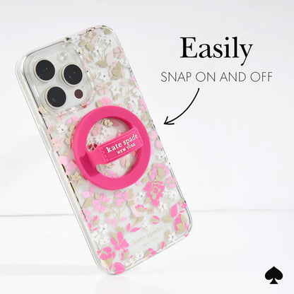 Kate Spade New York magnetinis žiedinis laikiklis – MagSafe pirštų laikiklis (Pom Pom Pink)