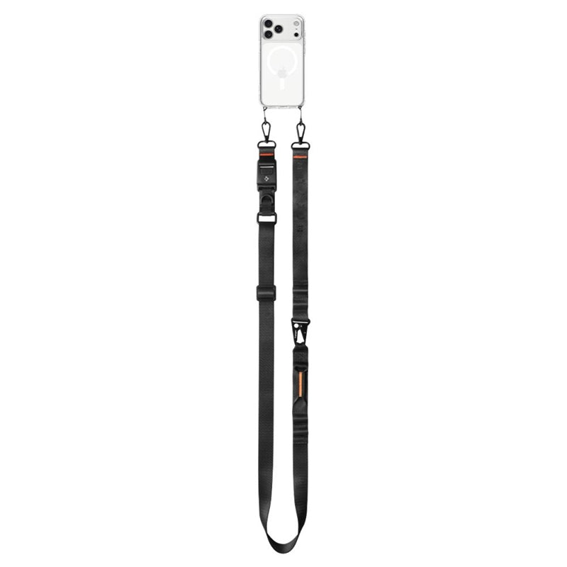 Spigen DA30M Dirželis Per Petį Crossbody – Universalus telefono dirželis / raištis (juodas)