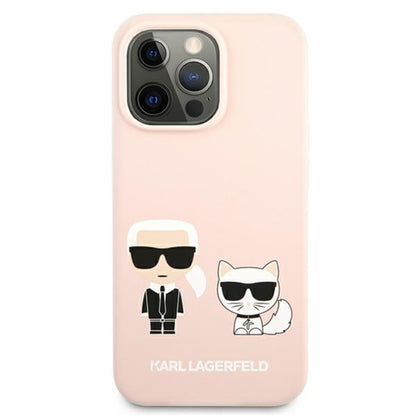 Karl Lagerfeld Silicone Karl & Choupette – dėklas, skirtas iPhone 13 Pro (rožinis)