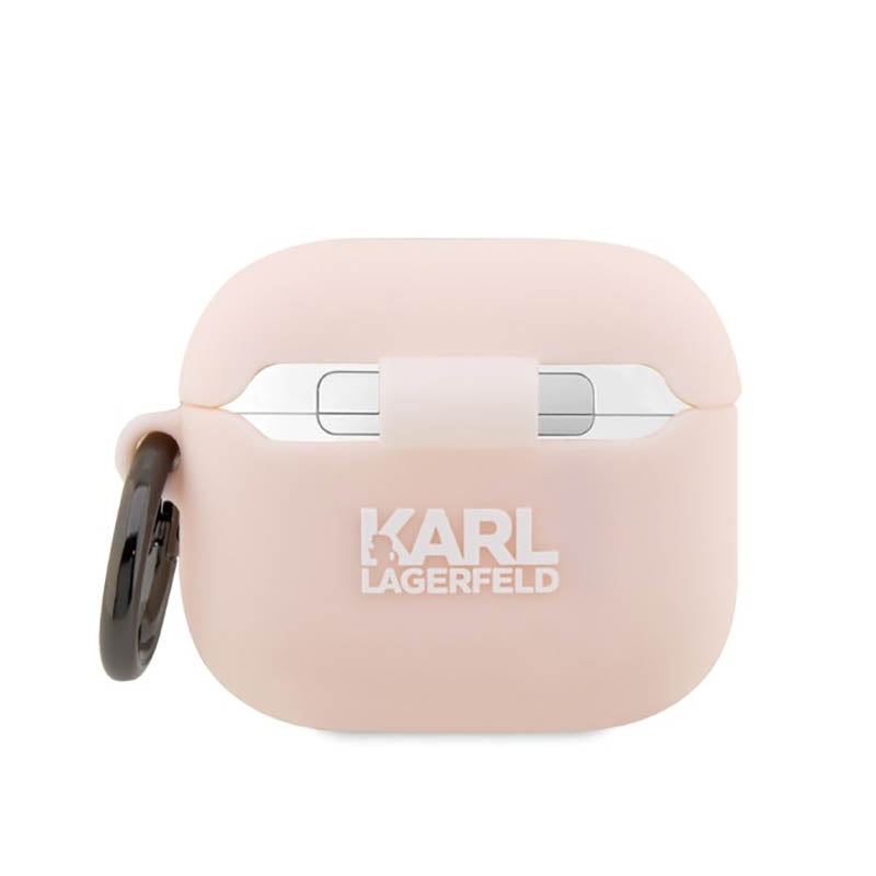 Karl Lagerfeld silikoninis „AirPods 3“ dėklas – NFT Karl Head 3D (rožinis)